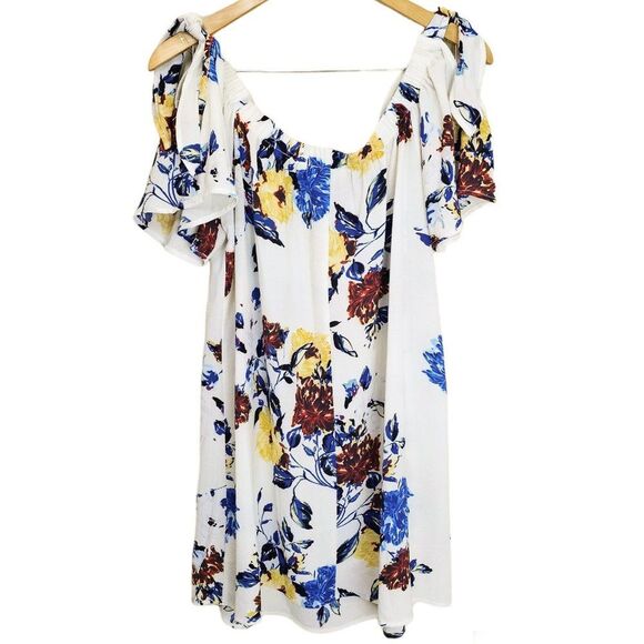 Umgee Women's Floral Off Shoulder Shift Dress Size Large - Picture 2 of 7